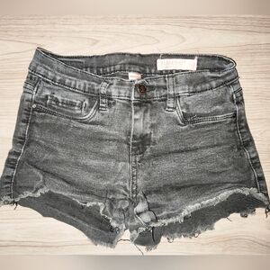 Blank NYC Girls' Gray Washed Distressed Denim Shorts